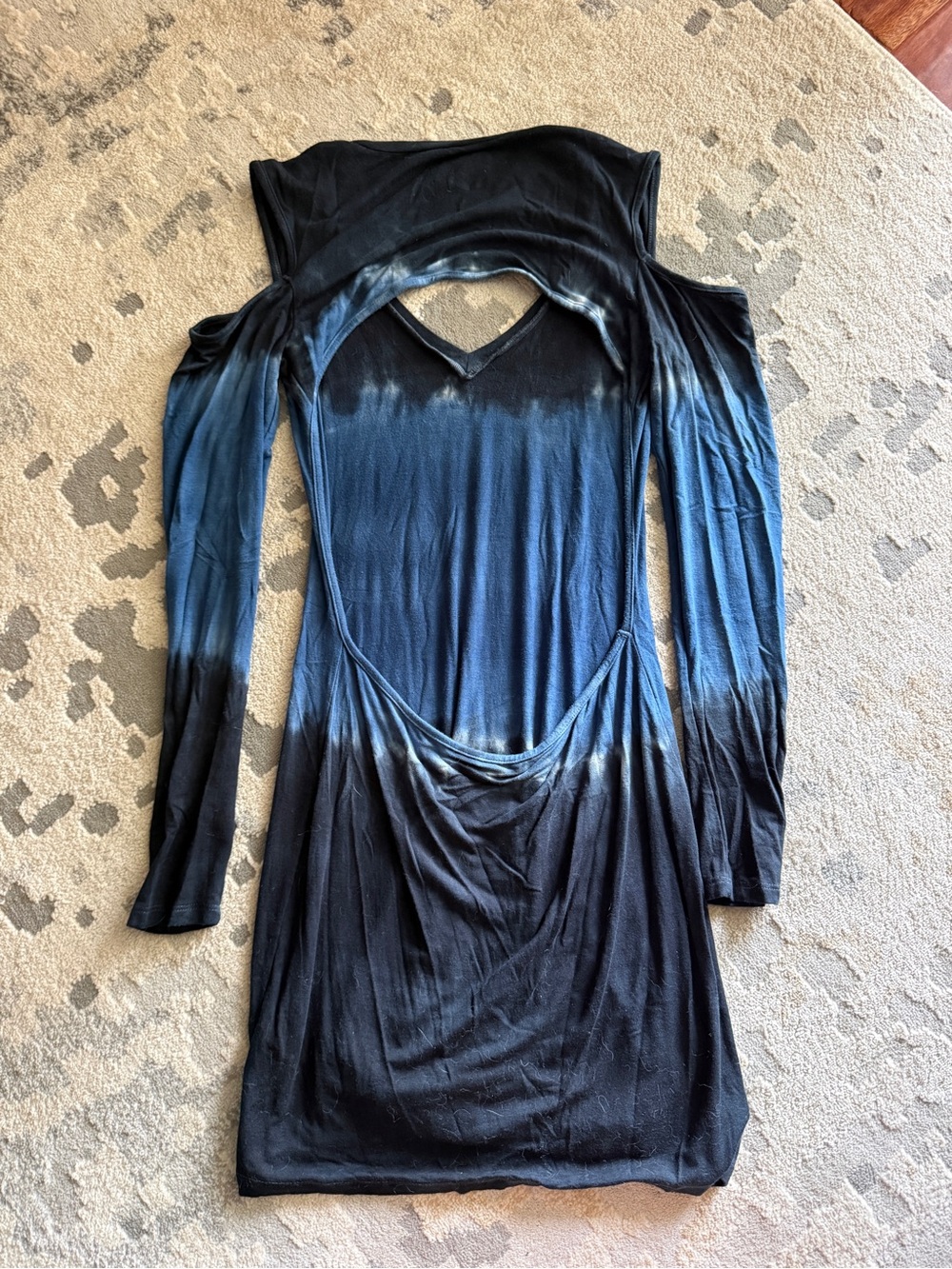 Blue Life Tie-Dye Long Sleeve Cold Shoulder Mini Dress - Picture 3 of 3
